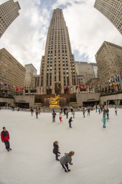 NEW YORK CITY - MAR 6: enjoy Rockefeller Center Ice Skati clipart