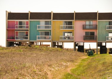 renkli evlerine denize yakın galveston, texas