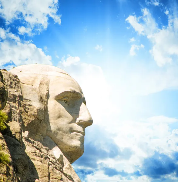 Memorial Nacional do Monte Rushmore com céu dramático EUA — Fotografia de Stock