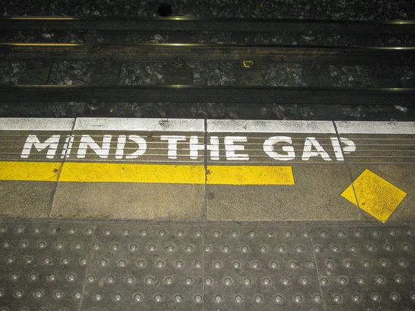 Illustration of the London underground Mind The Gap typical sign — Stock Photo, Image