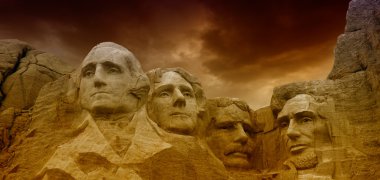 Dramatic Sky above Mount Rushmore National Memorial, South Dakot clipart