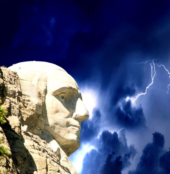 Mémorial national du Mont Rushmore avec tempête - États-Unis — Photo