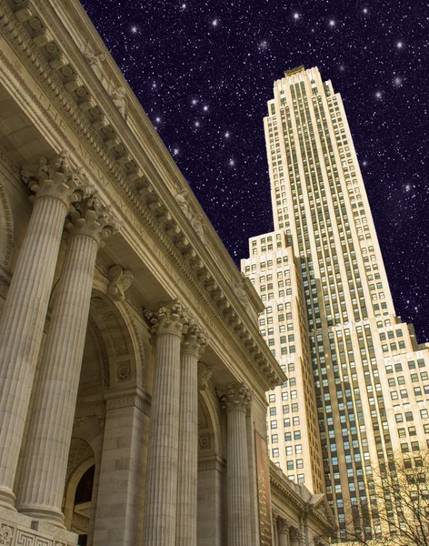 New york public library, größte öffentliche Bibliothek der Stadt in den USA, — Stockfoto