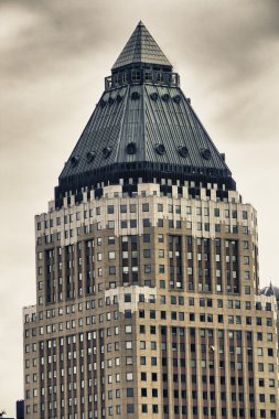 Bottom-Up view of New York City Skyscrapers clipart