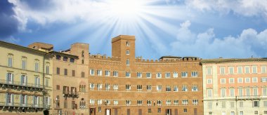 piazza del Campo - siena eski binalar