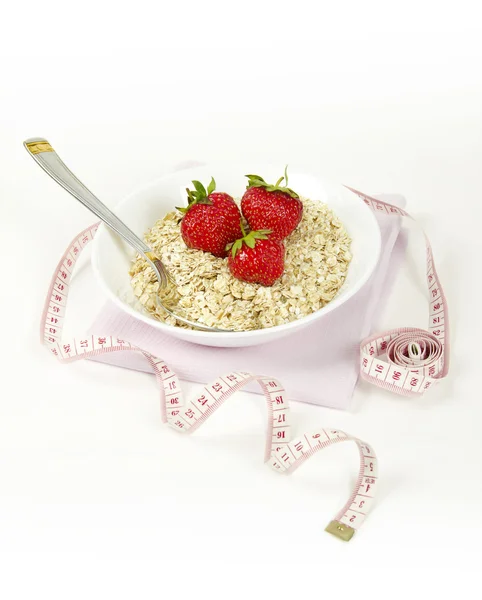 Cereal with fresh strawberry — Stock Photo, Image