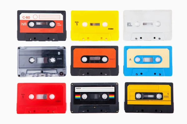 Coleção de cassetes de áudio retro — Fotografia de Stock