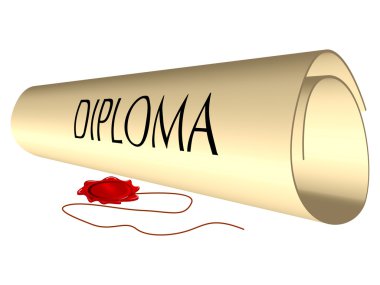 Diploma and wax seal clipart