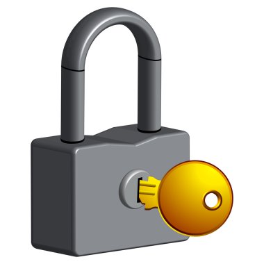 Locker and key clipart