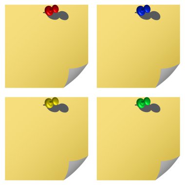 Push pins and notes clipart