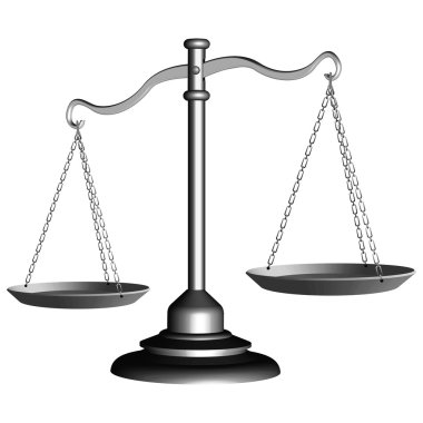 Silver scale of justice clipart