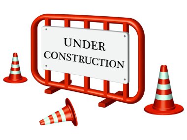 Under construction fence clipart