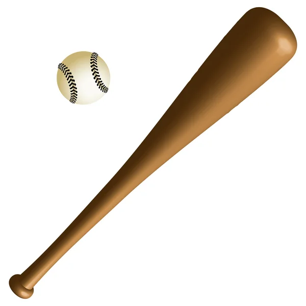 Basebal bat and ball — Stock Vector