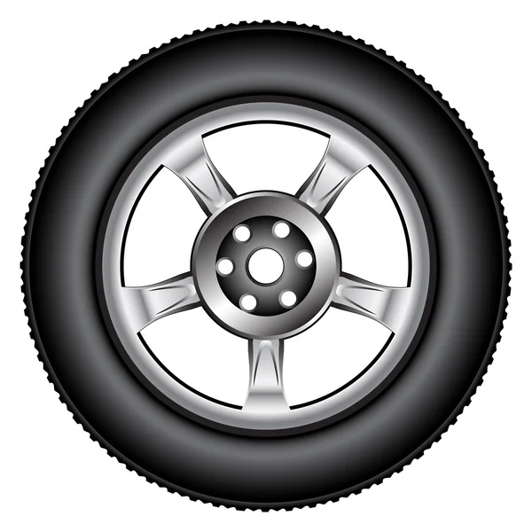 Neumático de rueda de aleación — Vector de stock