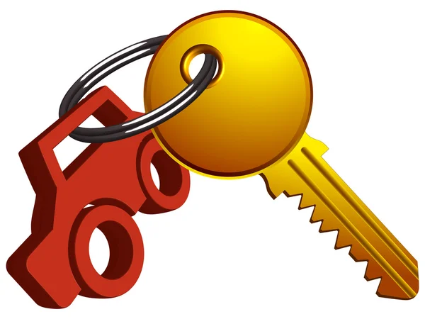 Auto a klíč — Stockový vektor