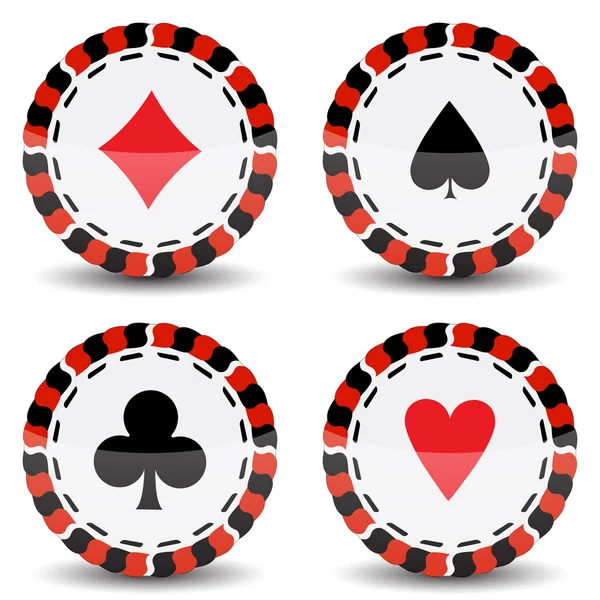 Fichas de Casino — Vector de stock