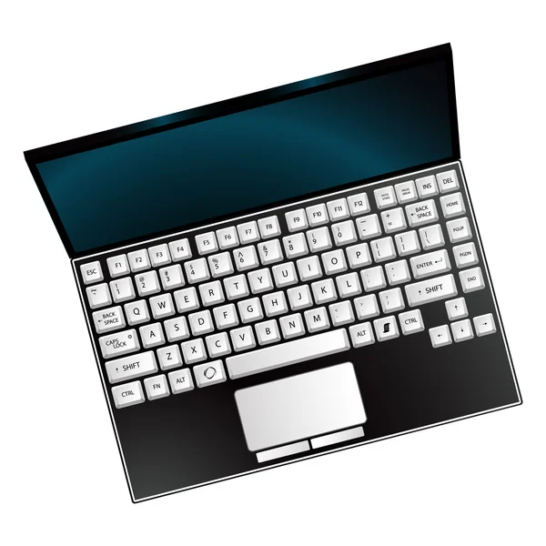 Laptop contro bianco — Vettoriale Stock