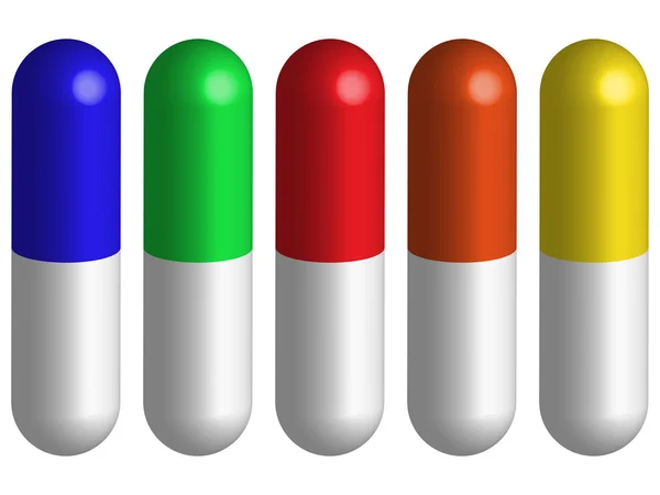 Pills against white — Stock Vector