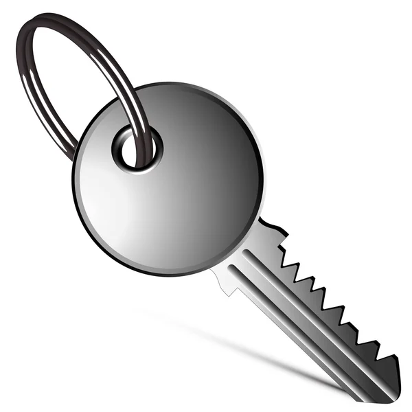 Stříbrný klíč proti bílé — Stockový vektor