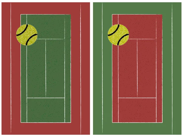 Tennisbana och bollen — Stock vektor