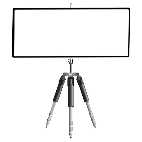 Tripod and empty banner — Stock Vector