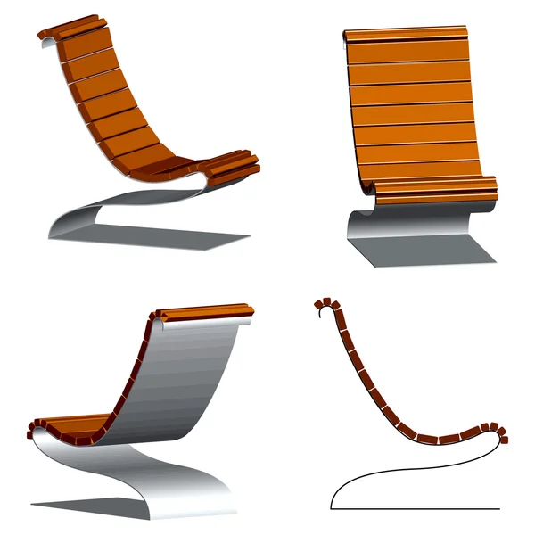 3 d 木製の椅子 — ストックベクタ