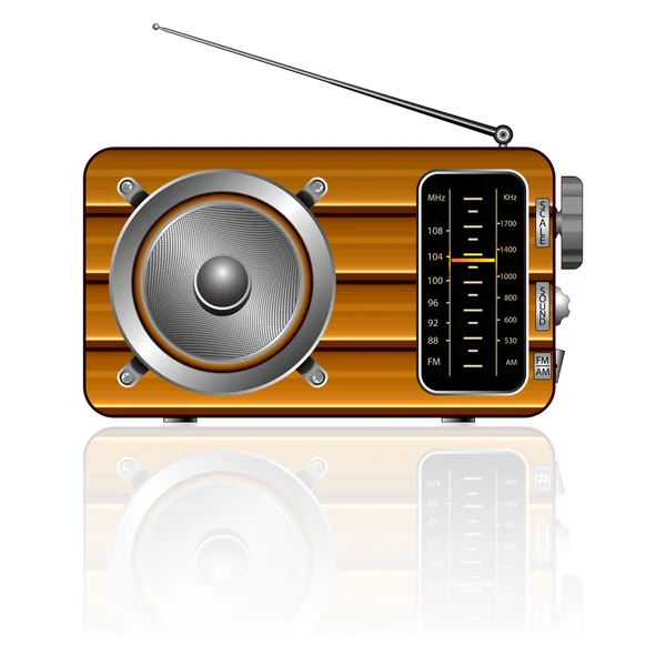 Houten retro radio — Stockvector