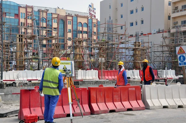 stock image Workers at construction site