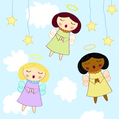 Little angel greeting card clipart