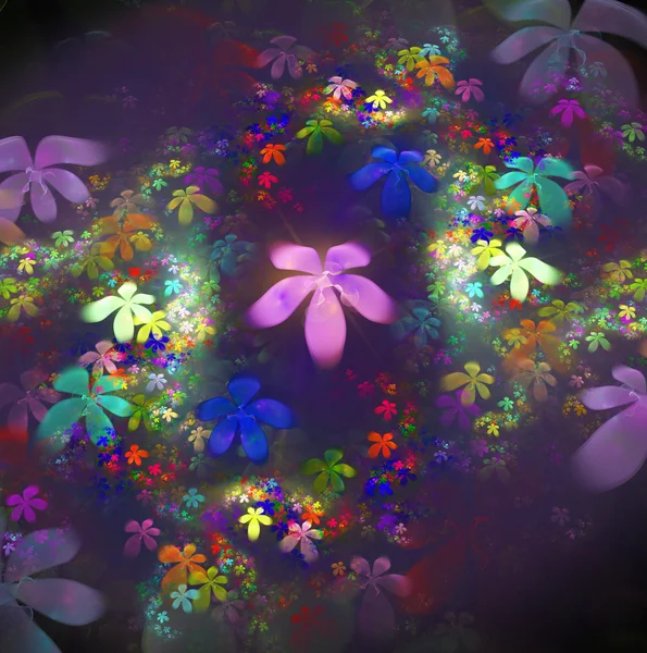 아트 프로젝트에 대 한 추상 꽃 프랙탈 배경 — 스톡 사진