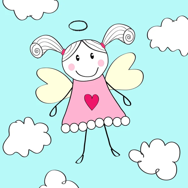 Little angel greeting card — Stock Vector