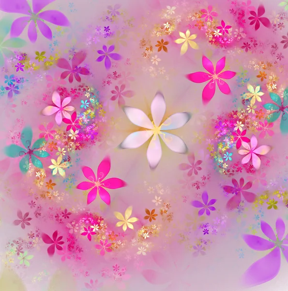 Abstract floral fractal background for art projects — Stock Photo, Image