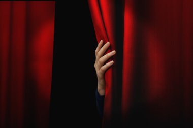 Opening red curtain