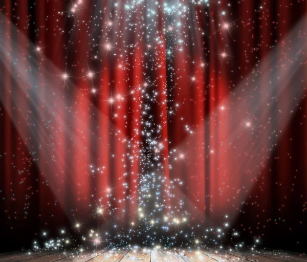 Red curtain with star — Stock Photo, Image