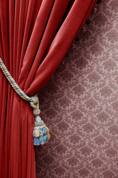 Vintage red curtain — Stock Photo, Image
