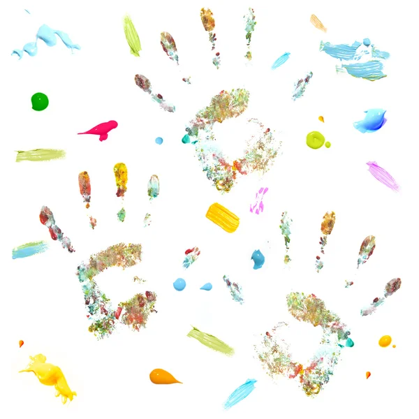 Huella dactilar con gotas de color —  Fotos de Stock