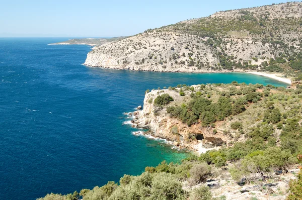 Laguna turchese del Mar Egeo, isola di Taso, Grecia — Foto Stock