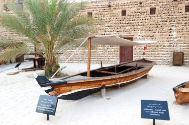 Traditional boat in the Dubai museum, UAE clipart