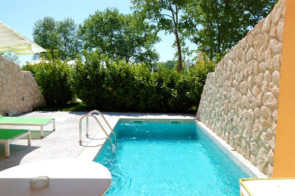 stock image Outdoor swimming pool at luxury villa, Pieria, Greece