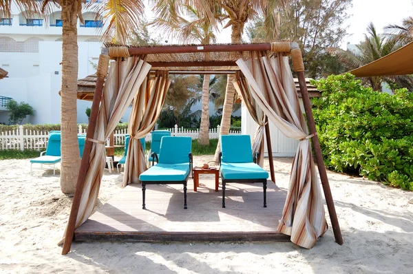 Cabaña en la playa de hotel de lujo, Ajman, Emiratos Árabes Unidos —  Fotos de Stock
