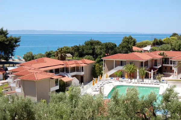 Havuz Villa, lüks otel, Halkidikya, Yunanistan tarafından — Stok fotoğraf