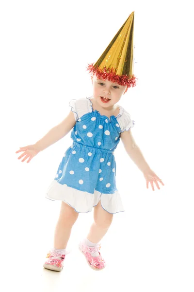 Den lilla flickan i hatt är dans — Stockfoto