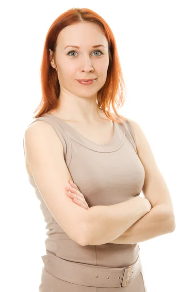 Beautiful girl with his arms crossed — Stock Photo, Image