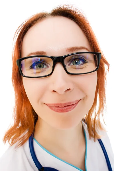 Funny young female doctor — Stock Photo, Image