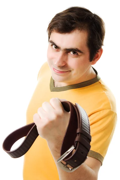 Portrait of man with belt — Stock Photo, Image