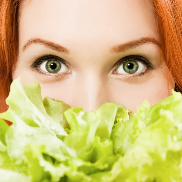 Woman with Salad — Stock Photo, Image