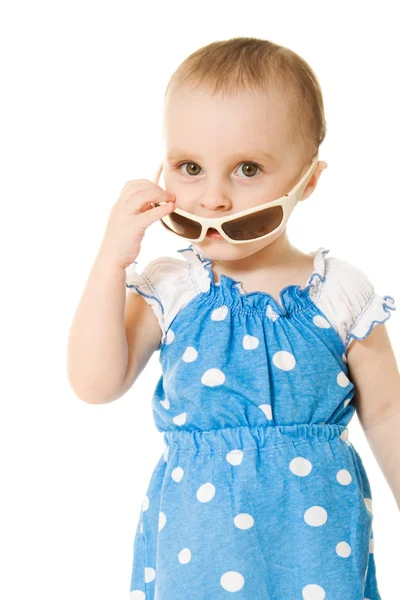 Baby in sunglasses, isolated Royalty Free Stock Images