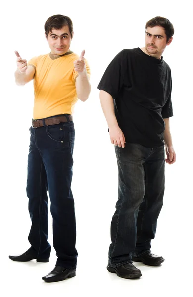 Two men with a happy and sad — Stock Photo, Image