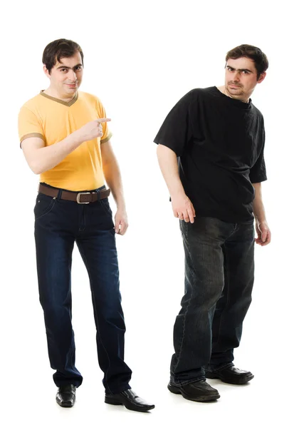 Two men with a happy and sad — Stock Photo, Image