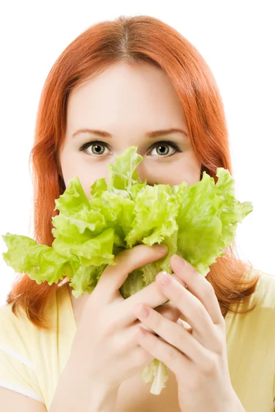 Femme avec salade — Photo